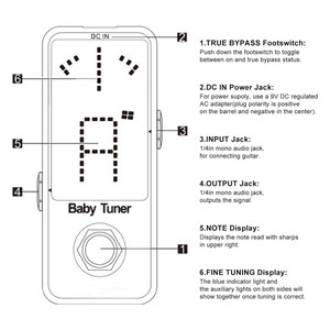 Mini Pedal Tuner Monoblock Chromatic <strong>Tuning</strong> Effect for Electric Guitar and Bass 12Hz4186Hz - Product Image 5