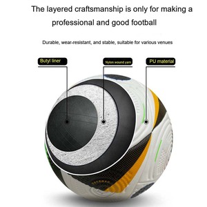 <span class=keywords><strong>Balones</strong></span> de Fútbol Profesionales Personalizados de Cuero PU, <span class=keywords><strong>Balones</strong></span> de Fútbol con Enrollado de Nailon, Tamaño 4, Tamaño 5, Pelotas de Fútbol Originales - Product Image 4