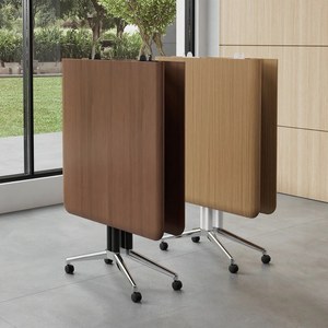 Tavolo da Conferenza Pieghevole Moderno, Scrivania Minimalista per Riunioni, Tavolo Salvaspazio per Ufficio - Product Image 1