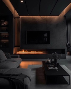 <span class=keywords><strong>Chimenea</strong></span> Eléctrica de Vapor Interior de Lujo Personalizada, Inteligente, 0.8/1/1.2/1.5/1.8/2m, <span class=keywords><strong>Chimenea</strong></span> Lineal 3D Negra con Nebulización de Agua - Product Image 2