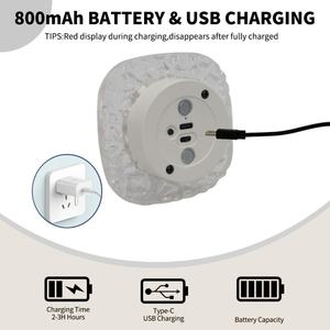 Lámpara de Noche de Pared de Cristal Esmerilado con Sensor de Movimiento, Base Magnética, Diseño Redondo y Cuadrado Inalámbrico - Product Image 5