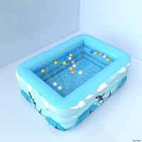 Piscine gonflable carrée en PVC épaissi pour adultes et enfants de 3 ans, bassin à balles pour la maison