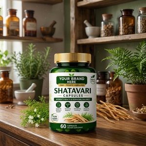 Votre Marque Ici : Capsules de Shatavari, 60 unités, Complément Herbal Ayurvédique Pur, Végétalien, Soutien au Bien-être Féminin, Racine de Shatavari - Product Image 1
