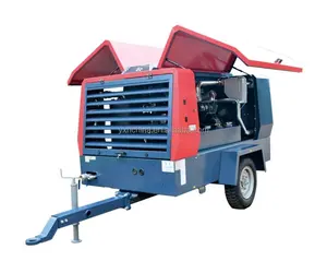 Hongwuhuan 550 Cfm 16 Bar 4 Bánh Diesel Máy Nén Khí Trục Vít Di Động