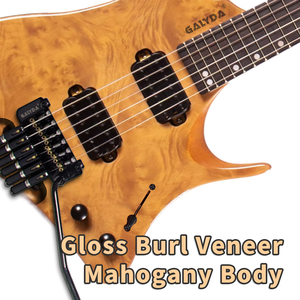 Guitare électrique sans tête personnalisée en usine, 6 cordes, corps en acajou, manche en érable, micros H-H, instrument de performance de voyage - Product Image 2