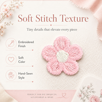 Patch brodé mini fleur rose de 1,6 cm, appliqué à coudre pour vêtements, sacs, chapeaux, accessoires pour cheveux et projets de bricolage.