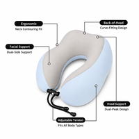 Ensemble de coussin de voyage en mousse à mémoire de forme en U, masque pour les yeux, bouchons d'oreilles, portable, pour avion, voiture, bureau, sieste, soutien cervical, polyester