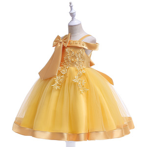 Elegante Vestido de Princesa con Lazo y Cuentas de un Solo Hombro para Niñas, Vestido de Dama de Honor para Boda, Traje de Baile para Festivales y Actuaciones en Escenario - Product Image 3