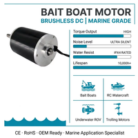 Moteur brushless miniature personnalisé KC5067 à couple élevé pour bateau à appât, 74W 3400 tr/min