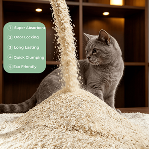<span class=keywords><strong>Arena</strong></span> para Gatos <span class=keywords><strong>de</strong></span> Yuca Natural Premium, 100% a Base <span class=keywords><strong>de</strong></span> Plantas, Biodegradable, Desechable por el Inodoro, Ecológica, Altamente Absorbente - Product Image 1