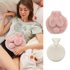 Bouteille réutilisable de haute qualité avec oreilles de lapin mignonnes, bouteille d'eau chaude de différentes tailles au choix avec housse - Product Image 6