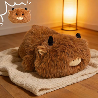 Peluche Vache des Highlands Chauffante en Gros, Animal en Peluche à Poils Longs, Jouet Vache Écossaise, Cadeau en Stock, OEM ODM