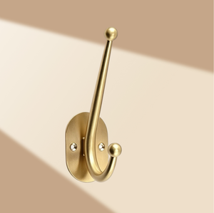 Usine en gros en laiton massif monté 2 Double J porte-clés manteau chapeau crochet mur personnalisé moderne classique Antique métal doré salle <span class=keywords><strong>de</strong></span> bain - Product Image 1