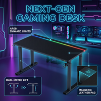 Table de bureau intelligente AOR pour e-sport avec double moteur, silencieuse et éclairage ambiant RGB multiple, vente en gros d'usine