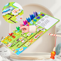Q&M Tablero Logarítmico Multifuncional de Madera para Niños, Tablero de Actividades, Juego de Emparejamiento de Formas, Juguete Educativo Montessori para Niños