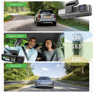 Caméra embarquée Carlover GPS Fisheye 3 canaux 4K, <span class=keywords><strong>Dashcam</strong></span> 3 canaux 5G WIFI, Caméra de voiture 4K+1K+1K, <span class=keywords><strong>Dashcam</strong></span> AI Wifi - Product Image 2