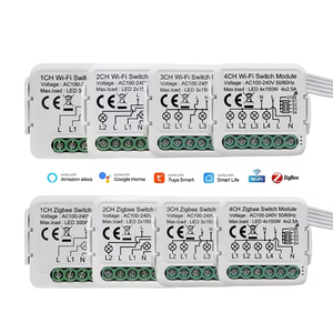 Módulo <span class=keywords><strong>de</strong></span> Relé Inteligente Tuya WiFi Zigbee 1CH 2CH 3CH 4CH, Controlador <span class=keywords><strong>de</strong></span> Interruptor AC100-240V, Compatible con Alexa y <span class=keywords><strong>Google</strong></span> Home, Automatización <span class=keywords><strong>de</strong></span> Iluminación - Product Image 1