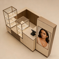 Vitrine en verre, présentoir numérique, kiosque avec éclairage LED pour la vente au détail de bijoux dans les centres commerciaux