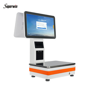 เครื่องบันทึกเงินสดซูเปอร์มาร์เก็ต Superwin CY-55D พร้อมจอสัมผัส คอมพิวเตอร์ออลอินวันแบบตั้งโต๊ะ เครื่องชั่งน้ำหนัก 64GB พิมพ์ใบเสร็จความร้อน 58 มม. OEM - Product Image 4