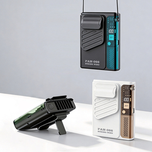 Ventilador de Cintura de 4000mAh con Pantalla Digital, Ventilador Personal Recargable Manos Libres para Cuello y Cintura, para Trabajo al Aire Libre y Deportes - Product Image 1