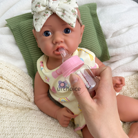 Poupées Reborn en Silicone Solide Douce et Squishy Baby Doll Prendre Douche 18 Pouces 44Cm Yeux Ouverts Reborn Bébé Fille pour Petits Enfants
