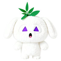Peluche décorative pour enfants, orange, bleue, blanche, avec lune croissante, yeux carrés, visage triste