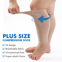 Chaussettes de compression pour infirmières, taille plus, élastiques, graduées 20-30 mmHg, hauteur genou, pour varices
