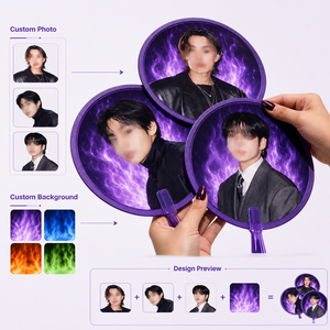 Abanico Redondo Personalizado <span class=keywords><strong>de</strong></span> Bangtan Boys Kpop Idol con Impresión UV <span class=keywords><strong>de</strong></span> Doble Cara, Merchandising <span class=keywords><strong>de</strong></span> Apoyo para Conciertos, Regalos para Fans - Product Image 2
