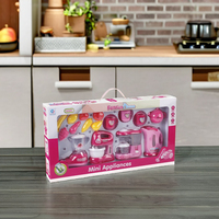 Mini appareils électroménagers jouets - Jouets grille-pain, caisse enregistreuse, cuisinière, distributeur d'eau potable en plastique durable pour les jeux de cuisine des enfants
