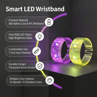 Pulsera LED de Alta Calidad OEM con Control de Botones Programable y Cambio de Color, Brazalete de ABS para Regalos de Fiesta de Navidad