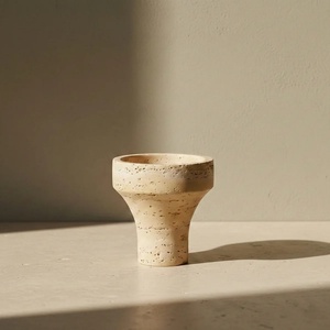 Candelabro de <span class=keywords><strong>Piedra</strong></span> Travertino Beige Hecho a Mano - Product Image 1