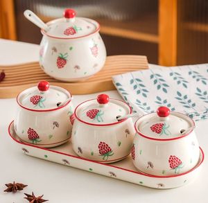 Diseño personalizado de diferentes tamaños de cerámica <span class=keywords><strong>azucarero</strong></span> aceite pimienta <span class=keywords><strong>salero</strong></span> con cuchara - Product Image 2