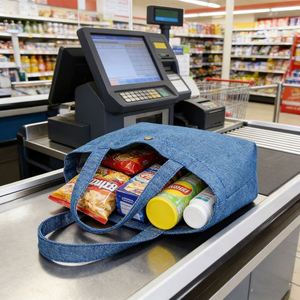 Custom Denim Tote Blank Shoulder <b>Bag</b> With Logo Printing for Advertising - Product Image 3