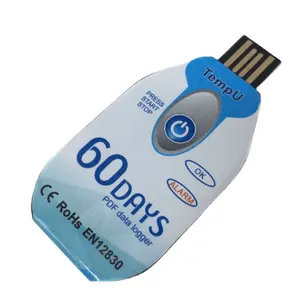 60 يوما درجة الحرارة و مسجل بيانات الرطوبة استخدام واحد PDF تقرير منفذ USB 10000 نقطة درجة الحرارة والرطوبة المسجل
