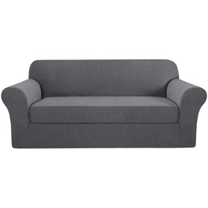Housse de canapé moderne extensible antidérapante en spandex, couleur unie, vente en gros à bas prix de Chine, ensemble de 1 à 3 pièces pour canapé et fauteuil (largeur 230-280 cm) - Product Image 1