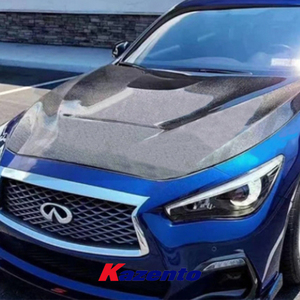 인피니티 <span class=keywords><strong>Q50</strong></span> 14-21 GTS 스타일 카본 파이버 통풍구 냉각 프론트 범퍼 후드 보닛 - Product Image 6