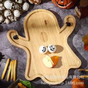 Bandeja de Bambú con Forma de Fantasma de 32 cm para Halloween, Plato para Servir Postres y Frutas para Niños - Product Image 3