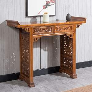 שולחן מזבח בודהיסטי בסגנון סיני מעץ מלא, מקדש בית לאמונה עם אחסון מרווח, עיצוב מסורתי אלגנטי - Product Image 2