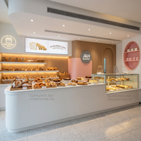 Vitrine de boulangerie industrielle en verre courbé, réfrigérée, commerciale, avec porte de protection en verre, vitrine à desserts