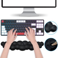 Repose-poignets pour clavier de jeu noir imperméable personnalisé, design nuage OEM, coussin en mousse à mémoire de forme en cuir PU, marque Fuding