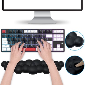 Custom Waterproof Black Keyboard Hand Rest OEM Cloud Design Keyboard Wrist Rest PU Leather Memory Foam Wrist Support Cushion - Product Image 2