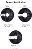 YEAH Pare-soleil pliable en silicone anti-reflet pour objectifs d'appareil photo reflex et hybrides de 30 à 90 mm
