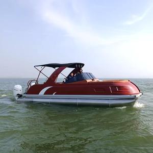 Lüks Fiberglas Dubalı Tekne Özelleştirilmiş Renkli Aydınlatma Ses Sistemi Yükseltmesi 150HP Motor 8-12 Kişilik Kapasite Balıkçılık Eğlence - Product Image 1