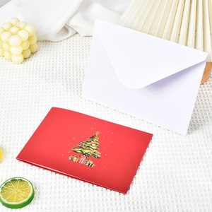 3D Christmas Tree Greeting Card Pop Up Holiday Gift Card DIY <b>Craft</b> Decorative Card - Product Image 5