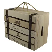 Kotak Hadiah Tahun Baru Merah Anggur Kotak Kayu Retro Kustom Kotak Kerajinan Tangan Kotak Kayu