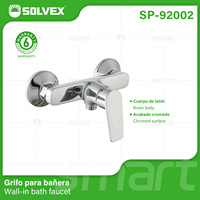 Keran Mandi Dinding SOLVEX High Level CW617N CC757S Kuningan Chrome dengan Tuas Tunggal dan Konektor S