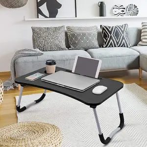 아마존 뜨거운 판매 블랙 나무 접이식 조절 노트북 테이블 컴퓨터 책상