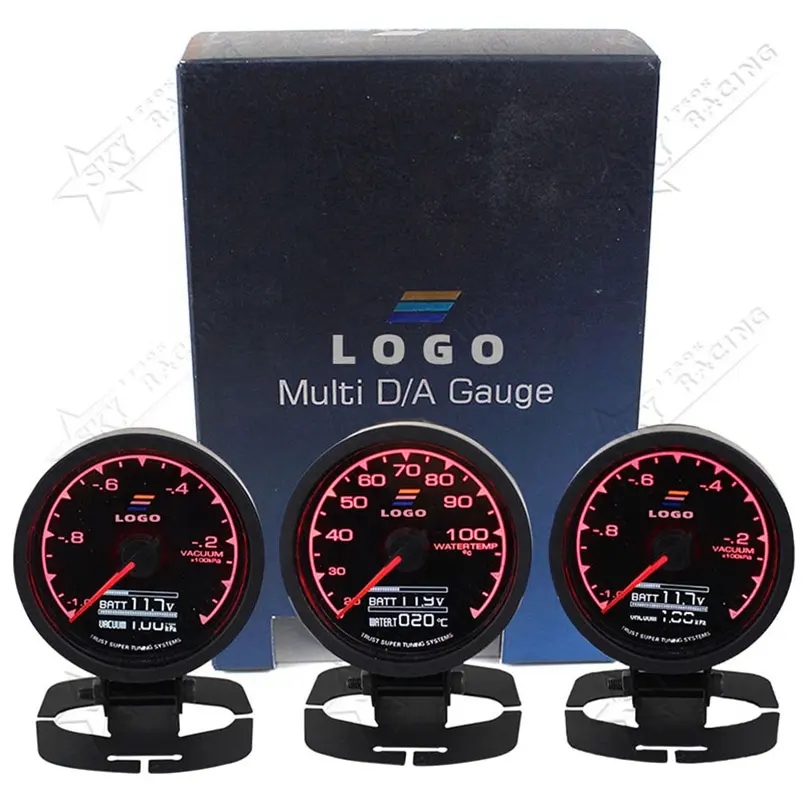 Jdm Auto Greddi Lcd Digitaal Display 7 Lichte Kleuren Oliedruk Water Ext Temp Turbo Boost Rpm Meter Set Met Sensor Voor Greddy