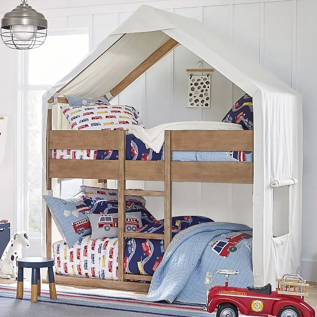 子供用家具カマ二段ベッド無垢材子供用寝具セット二段ベッド木製ベビーベッドベッドスイングベビーベッド