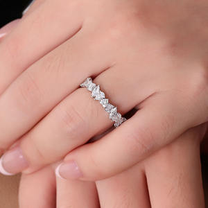 사용자 정의 고급 보석 18K 솔리드 골드 랩 다이아몬드 웨딩 밴드 반지 멋진 모양의 독특한 디자인 HPT 랩 성장 다이아몬드 밴드 반지 - Product Image 1